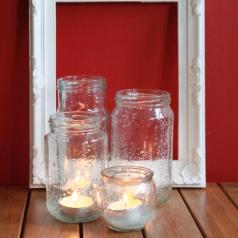 Lanterns from recycled Glass Jars