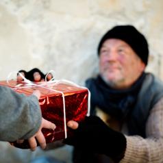 Christmas gift for homeless man