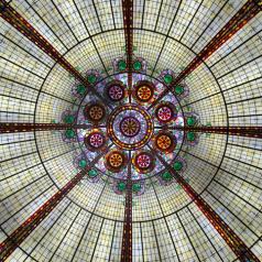 Dome made of stained glass murals